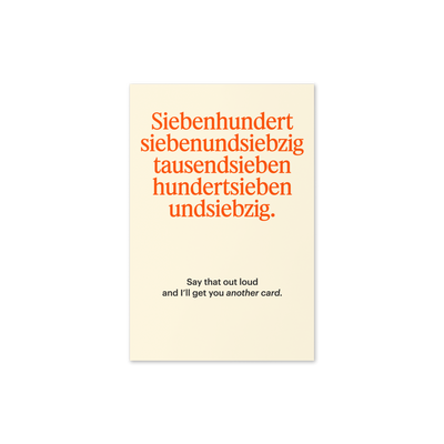 German Number Greeting Card