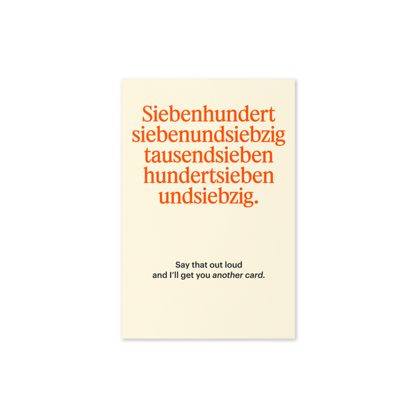 German Number Greeting Card
